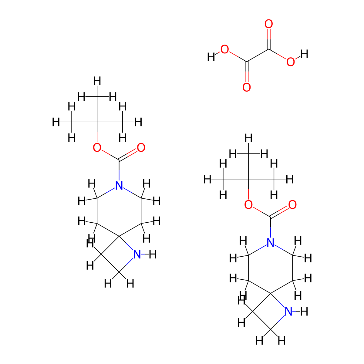 Tert-butyl 1,7-diazaspiro[3.5]nonane-7-carboxylate hemioxalate molecular structure, CAS 1523617-82-4