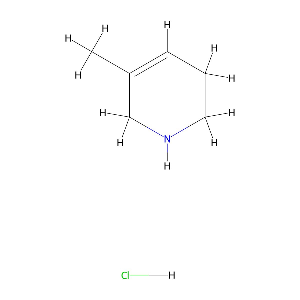 5-Methyl-1,2,3,6-tetrahydropyridine hydrochloride molecular structure, CAS 1523617-83-5
