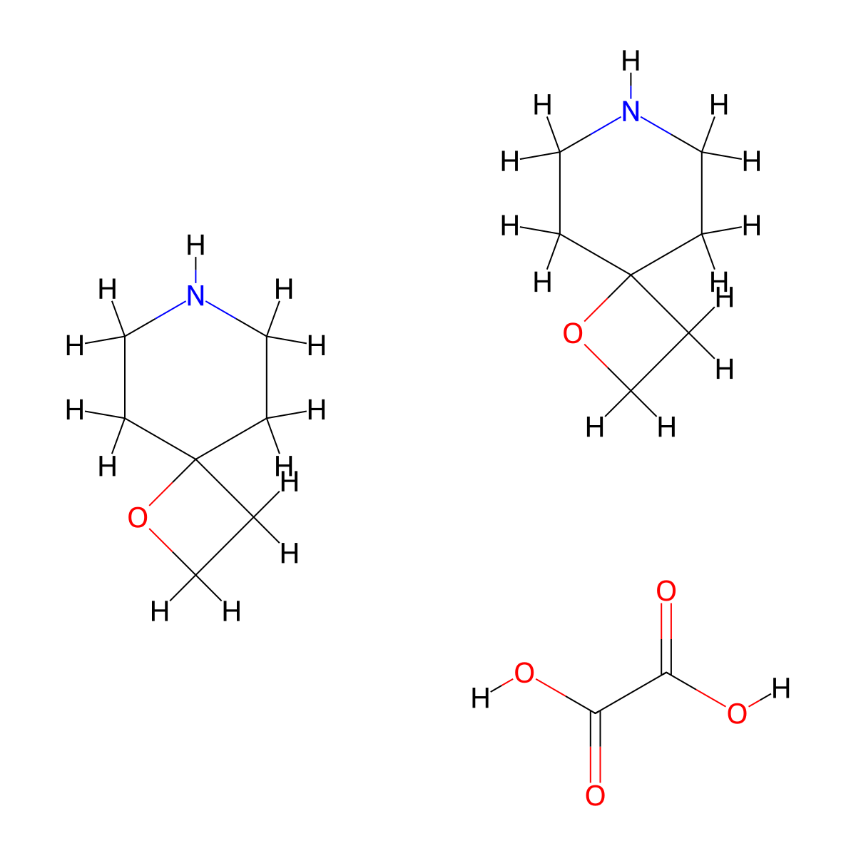 1-Oxa-7-azaspiro[3.5]nonane oxalate(2:1) molecular structure, CAS 1523617-84-6