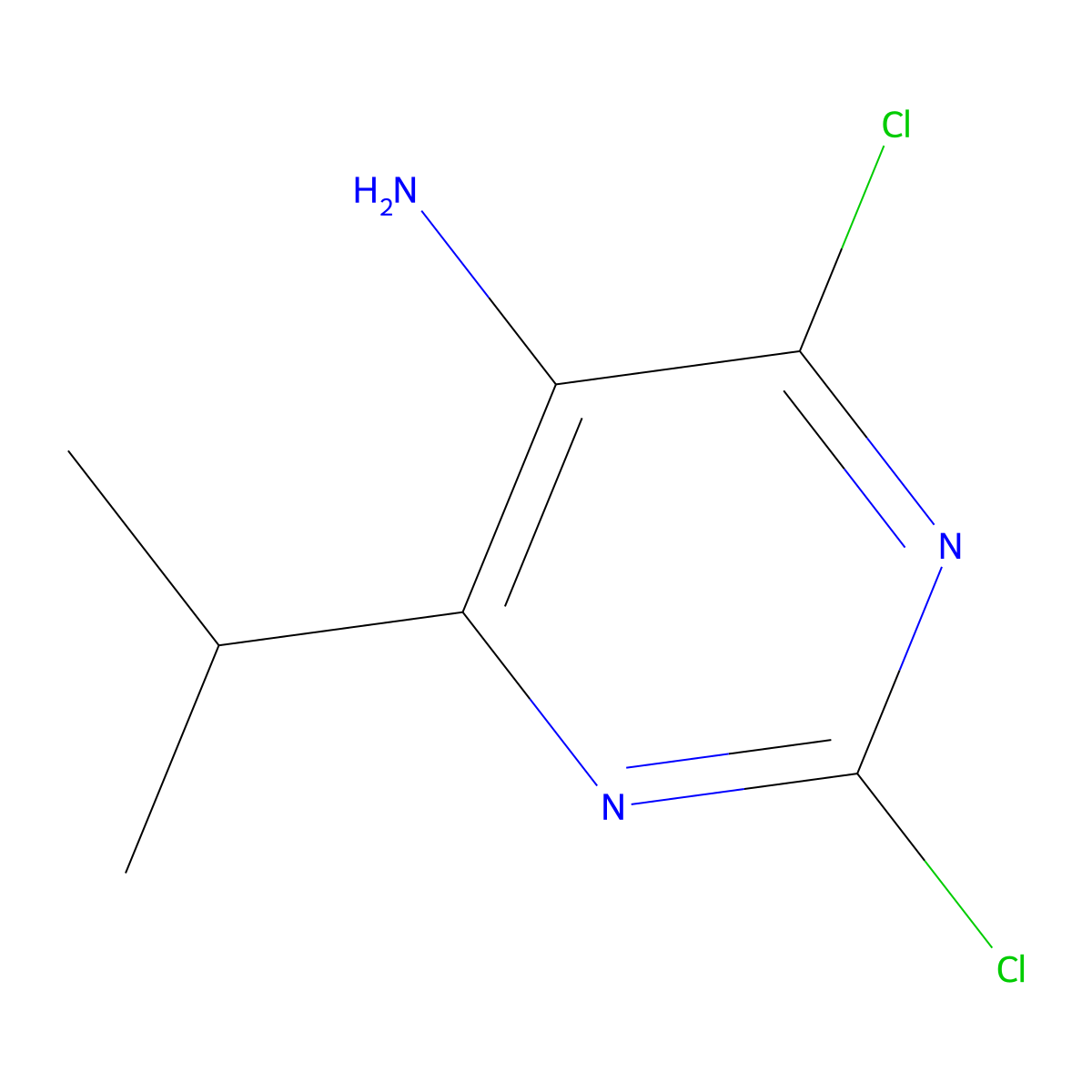 2,4-Dichloro-6-isopropylpyrimidin-5-amine molecular structure, CAS 1523617-86-8