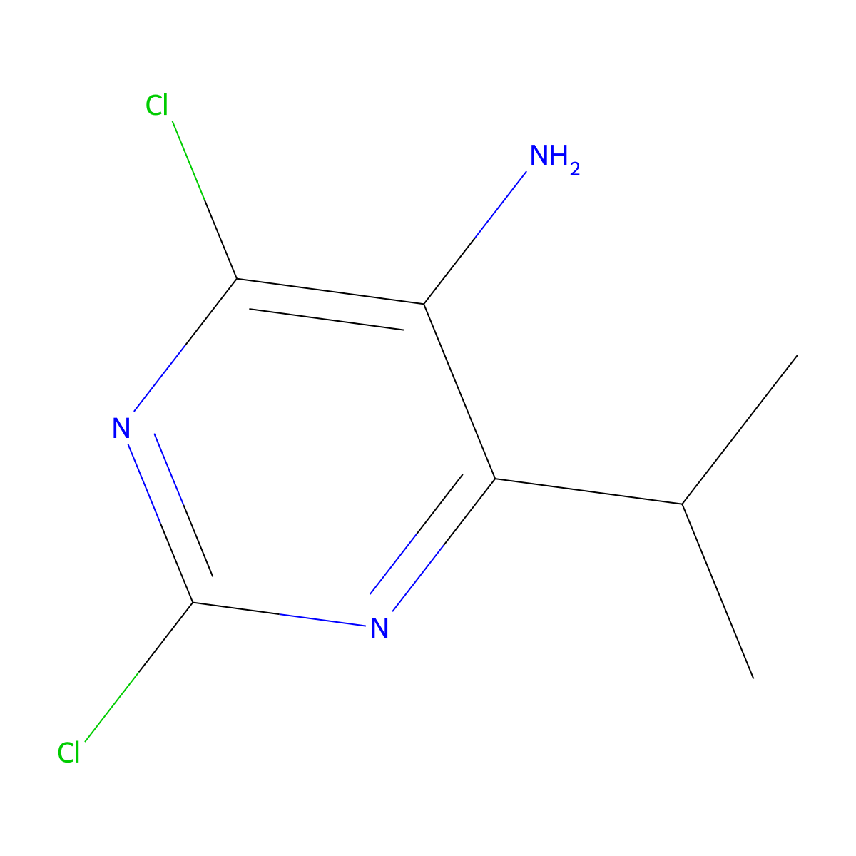 2,4-Dichloro-6-isopropylpyrimidin-5-amine molecular structure, CAS 1523617-86-8