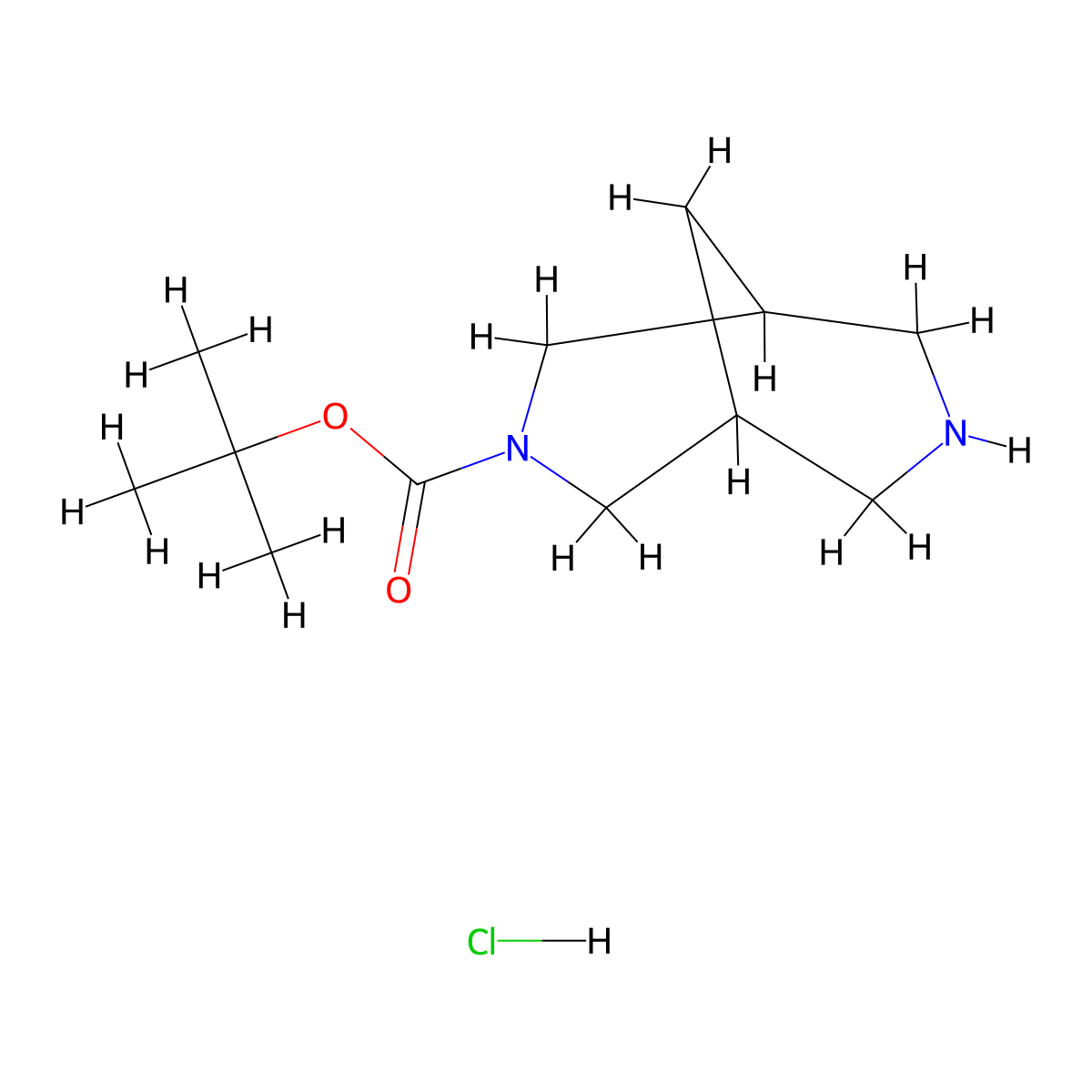 tert-Butyl 3,7-diazabicyclo[3.3.1]nonane-3-carboxylate hydrochloride molecular structure, CAS 1523617-92-6