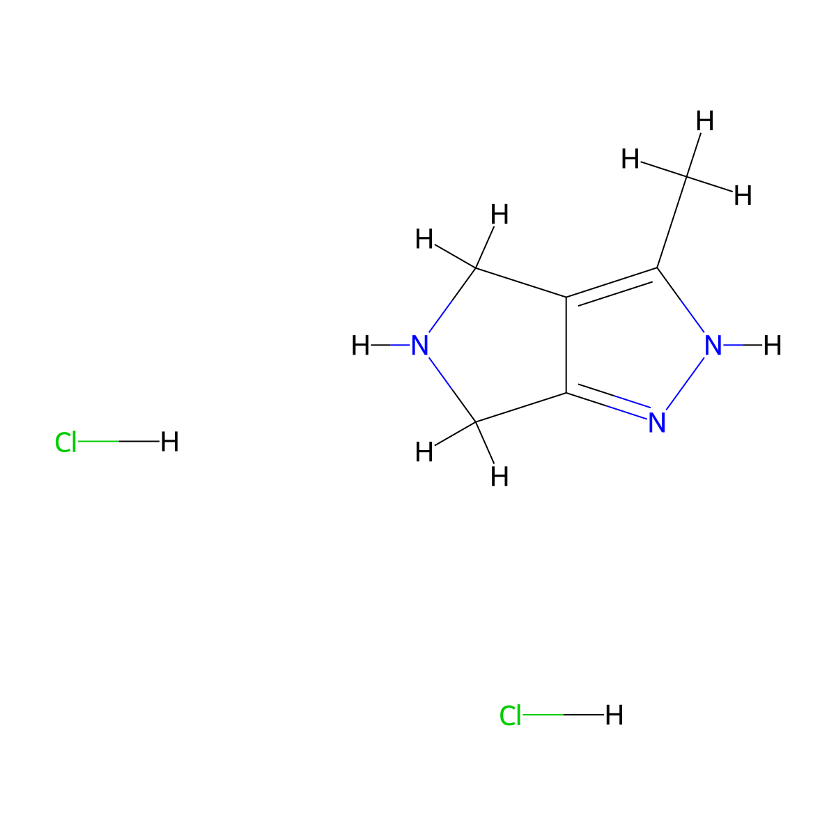 3-methyl-1H,4H,5H,6H-pyrrolo[3,4-c]pyrazole dihydrochloride molecular structure, CAS 1523617-96-0