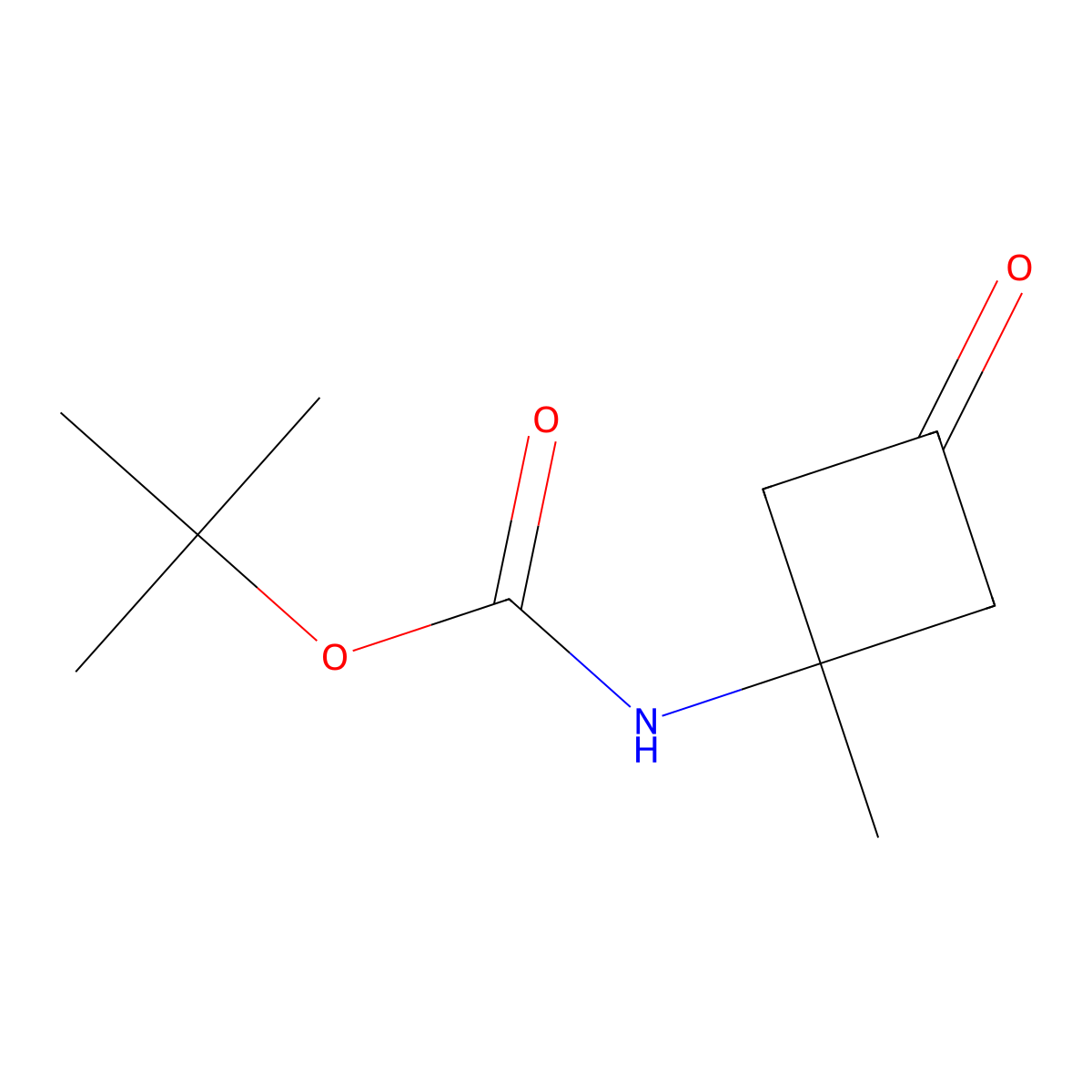 Carbamic acid, N-(1-methyl-3-oxocyclobutyl)-, 1,1-dimethylethyl ester molecular structure, CAS 1523617-99-3
