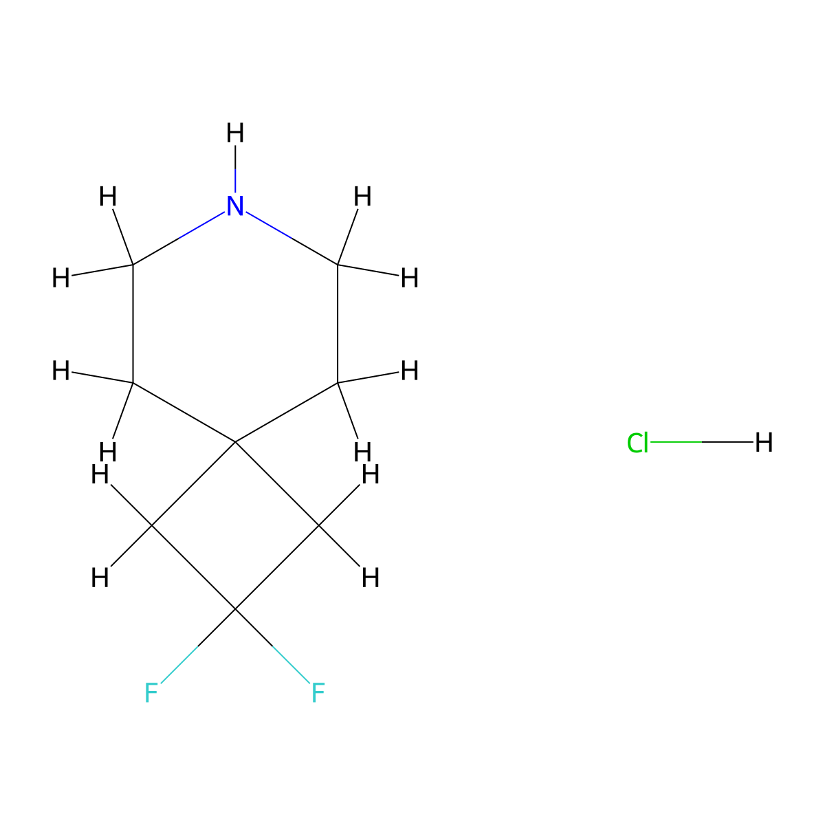 2,2-Difluoro-7-azaspiro[3.5]nonane hydrochloride molecular structure, CAS 1523618-02-1