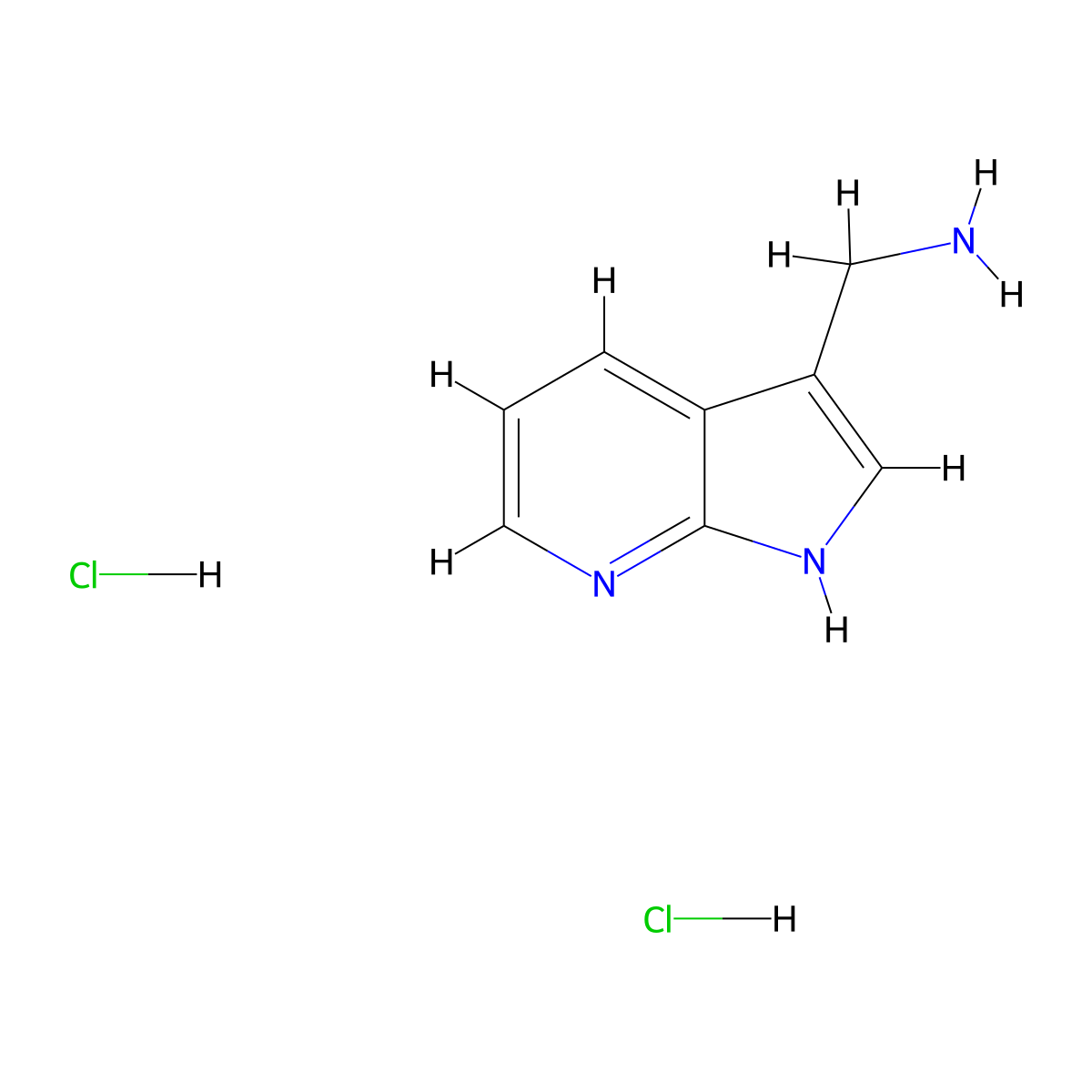 1H-pyrrolo[2,3-b]pyridin-3-ylmethanamine dihydrochloride molecular structure, CAS 1523618-08-7