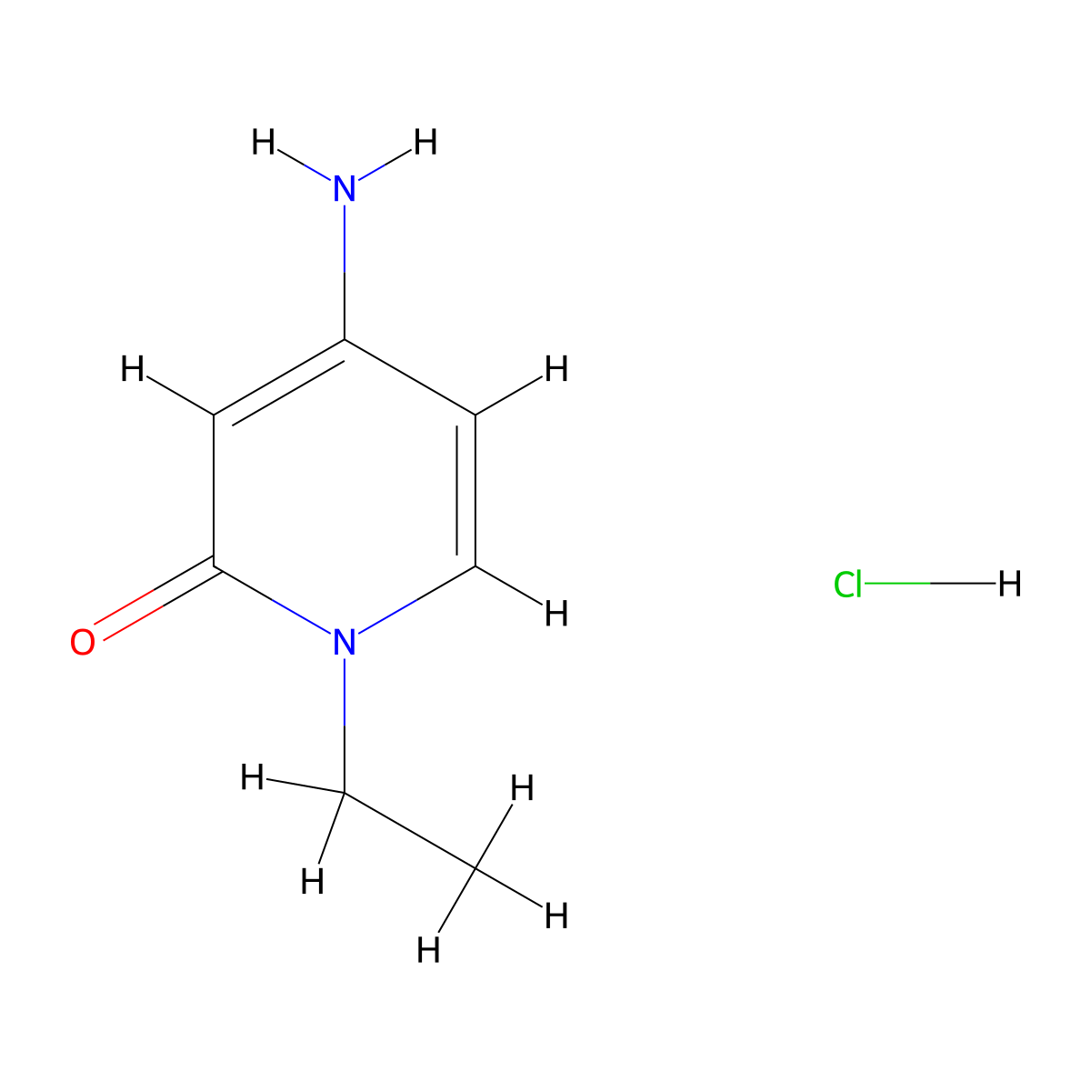 4-Amino-1-ethylpyridin-2(1H)-one hydrochloride molecular structure, CAS 1523618-09-8