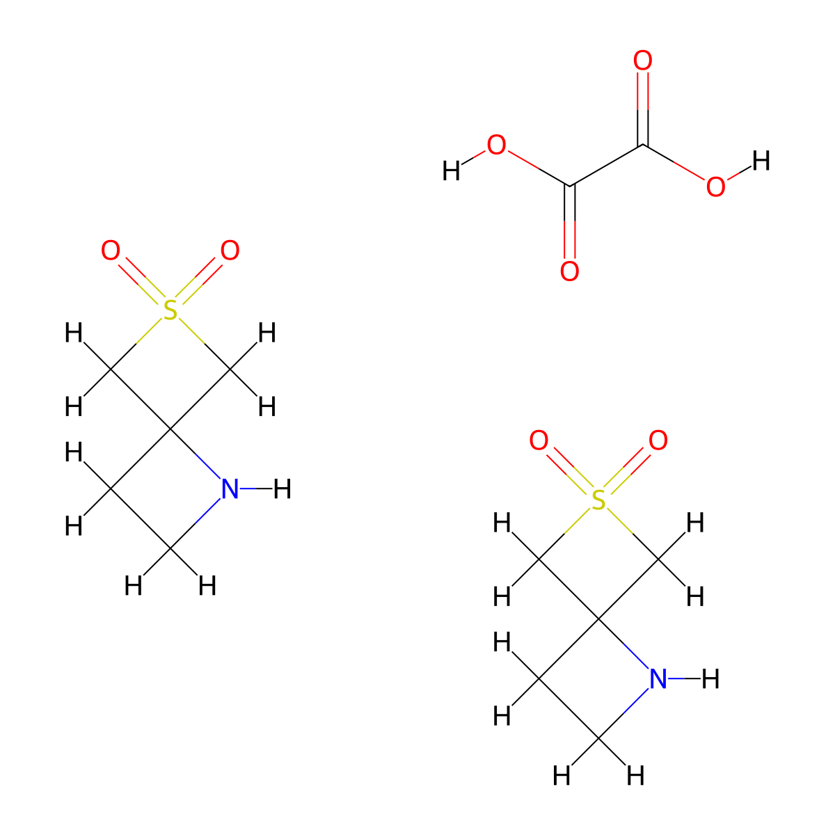 6-Thia-1-azaspiro[3.3]heptane 6,6-dioxide hemioxalate molecular structure, CAS 1523618-11-2
