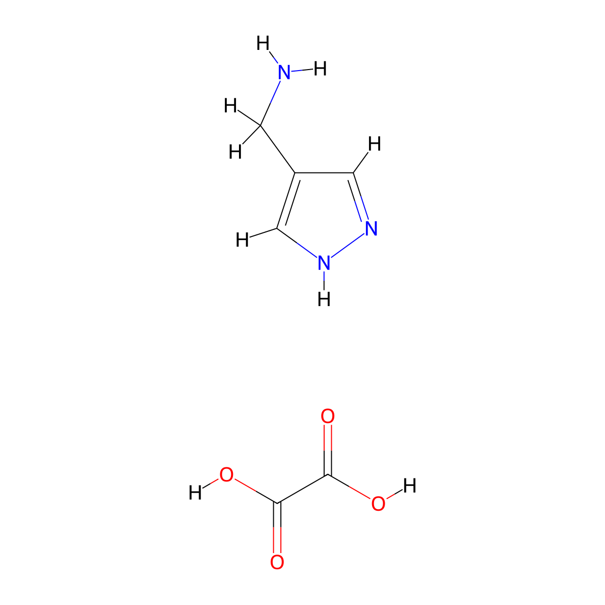 (1H-Pyrazol-4-yl)methanamine oxalate molecular structure, CAS 1523618-14-5