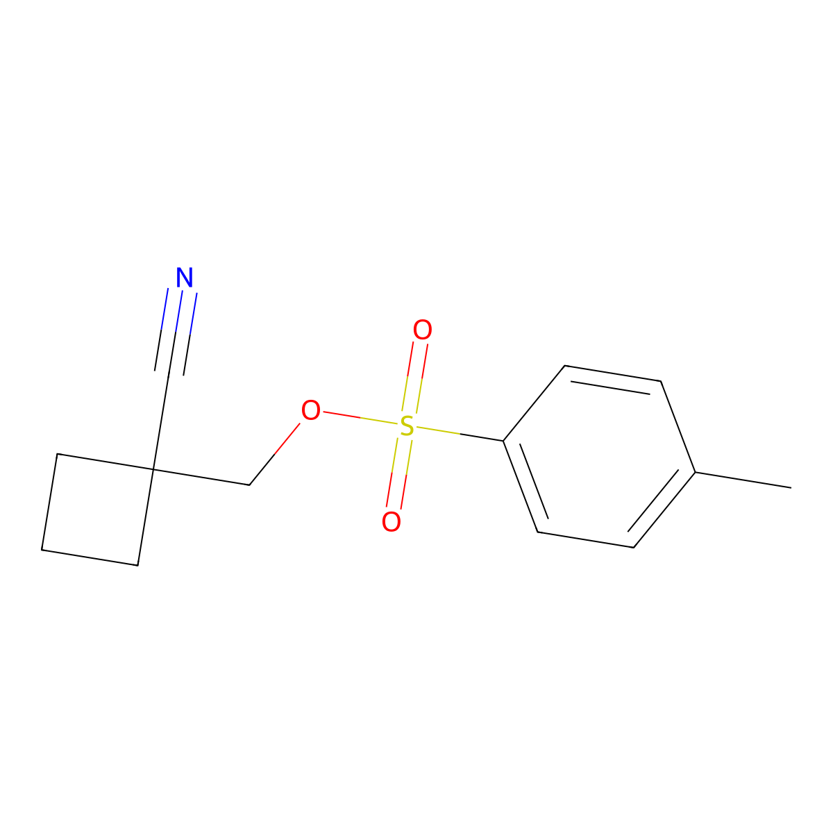 (1-Cyanocyclobutyl)methyl 4-methylbenzenesulfonate molecular structure, CAS 1523618-15-6