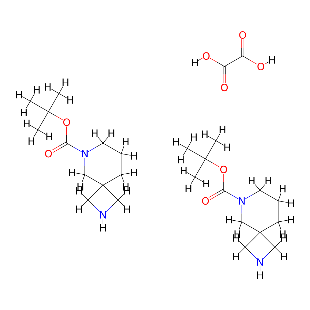 tert-Butyl 2,6-diazaspiro(3.5)nonane-6-carboxylate hemioxalate molecular structure, CAS 1523618-26-9