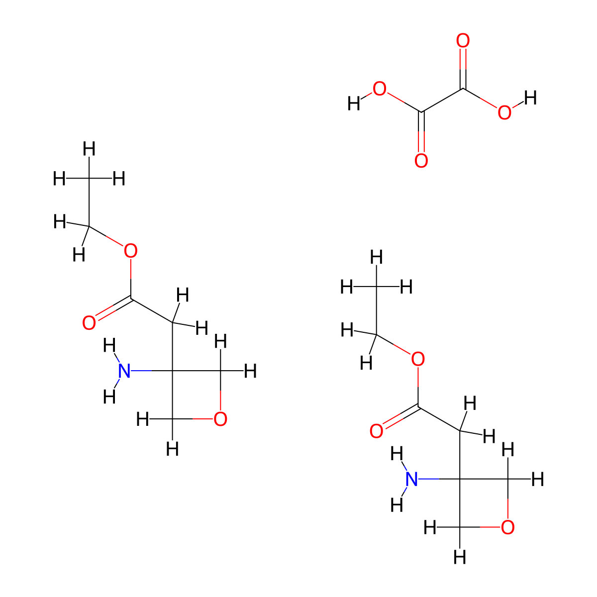 Ethyl 2-(3-aminooxetan-3-yl)acetate hemioxalate molecular structure, CAS 1523618-27-0