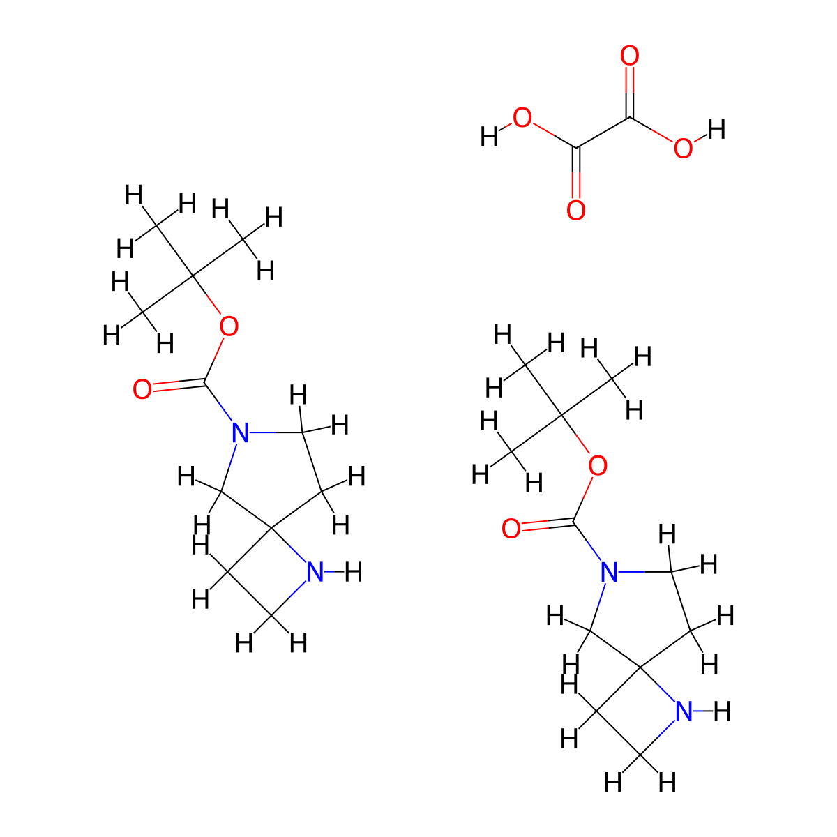 Tert-butyl 1,6-diazaspiro[3.4]octane-6-carboxylate hemioxalate molecular structure, CAS 1523618-28-1