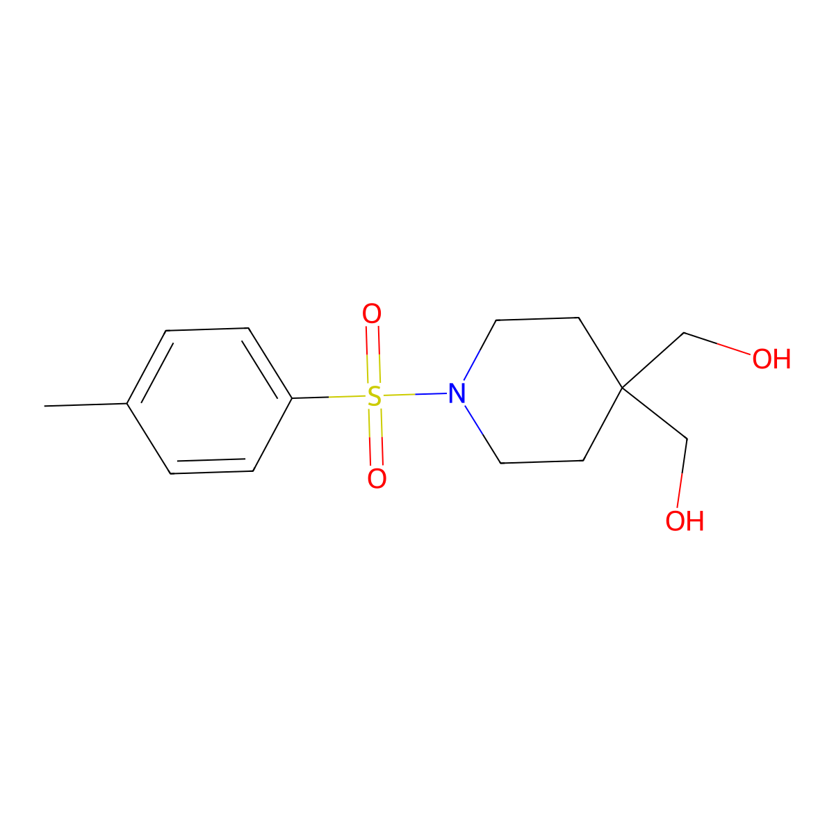 [4-Hydroxymethyl-1-(toluene-4-sulfonyl)-piperidin-4-yl]-methanol molecular structure, CAS 1523618-34-9