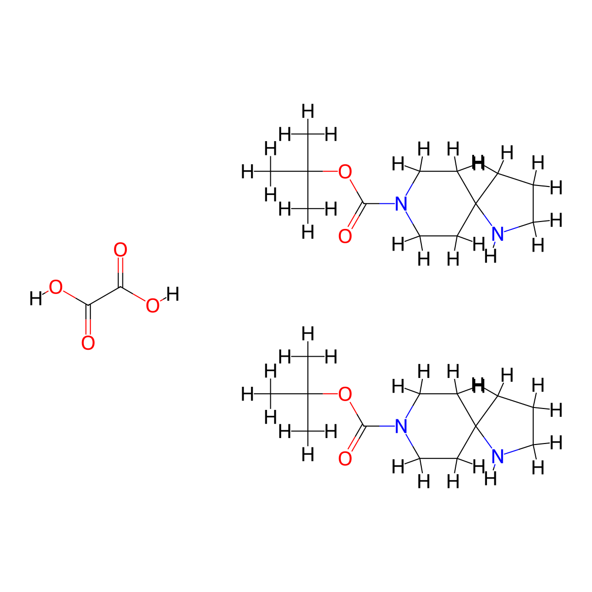 Tert-butyl 1,8-diazaspiro[4.5]decane-8-carboxylate hemioxalate molecular structure, CAS 1523618-36-1