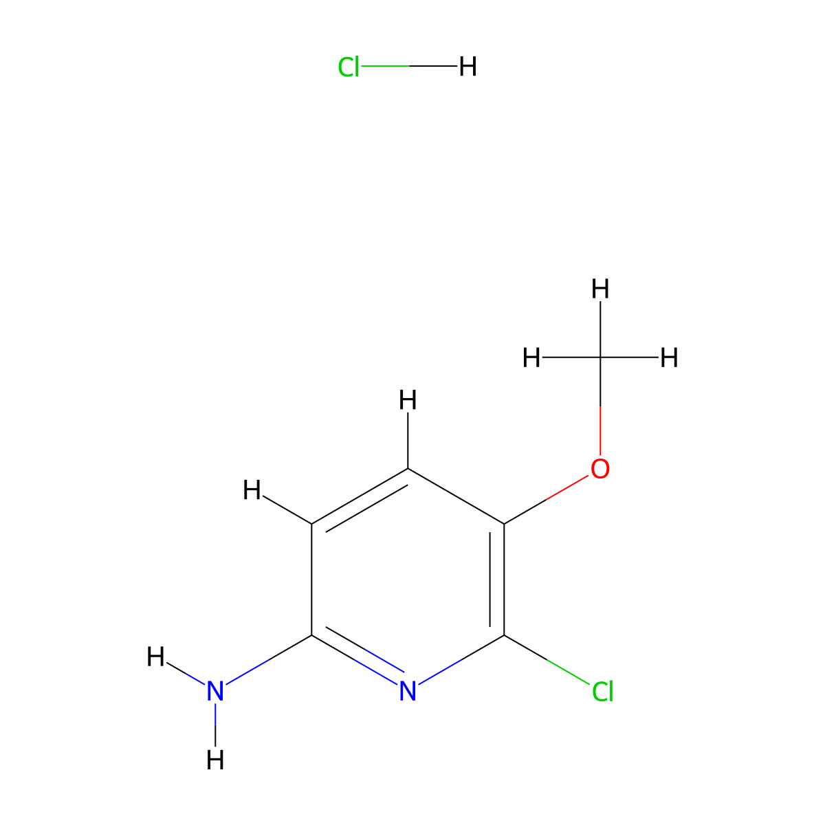 6-Chloro-5-methoxypyridin-2-amine hydrochloride molecular structure, CAS 1523618-38-3