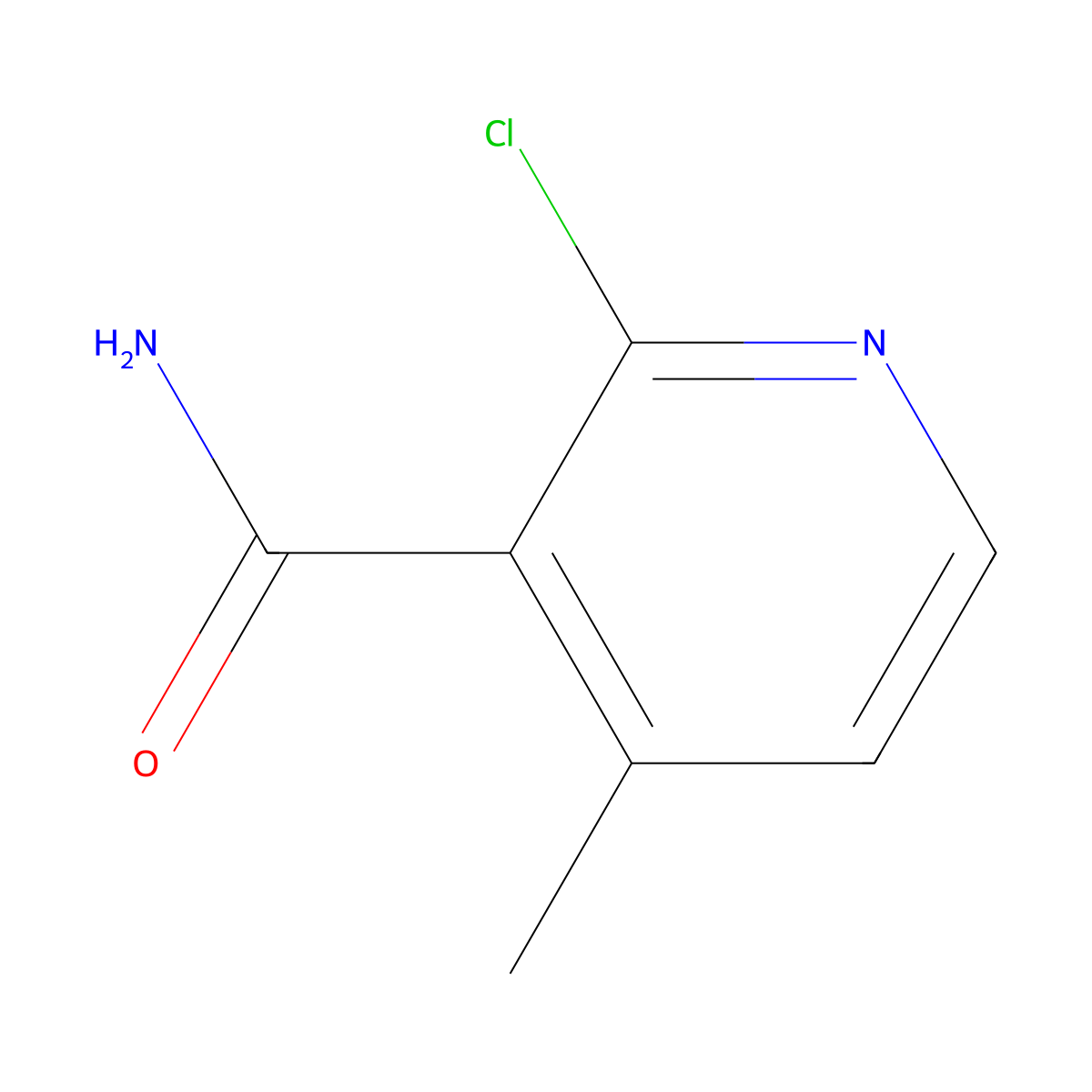 2-Chloro-4-methylpyridine-3-carboxamide molecular structure, CAS 152362-01-1