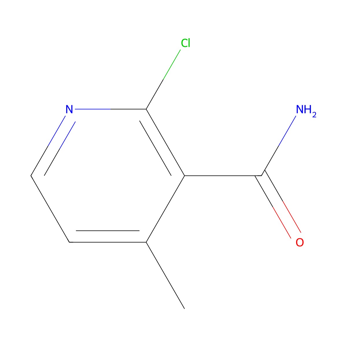 2-Chloro-4-methylpyridine-3-carboxamide molecular structure, CAS 152362-01-1