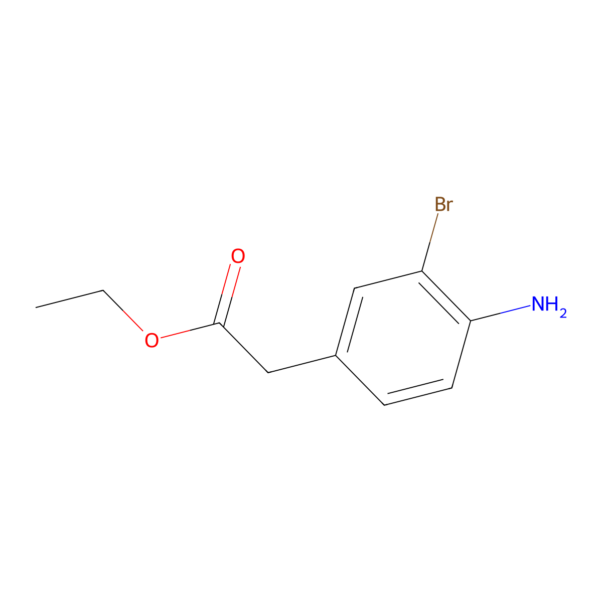 Ethyl 2-(4-amino-3-bromophenyl)acetate molecular structure, CAS 152362-31-7