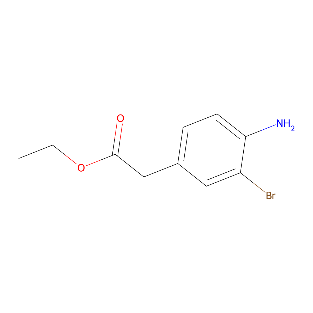 Ethyl 2-(4-amino-3-bromophenyl)acetate molecular structure, CAS 152362-31-7