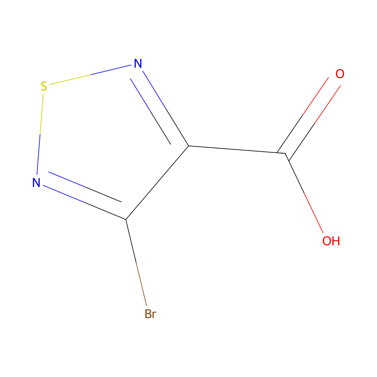4-Bromo-1,2,5-thiadiazole-3-carboxylic acid molecular structure, CAS 1523635-33-7