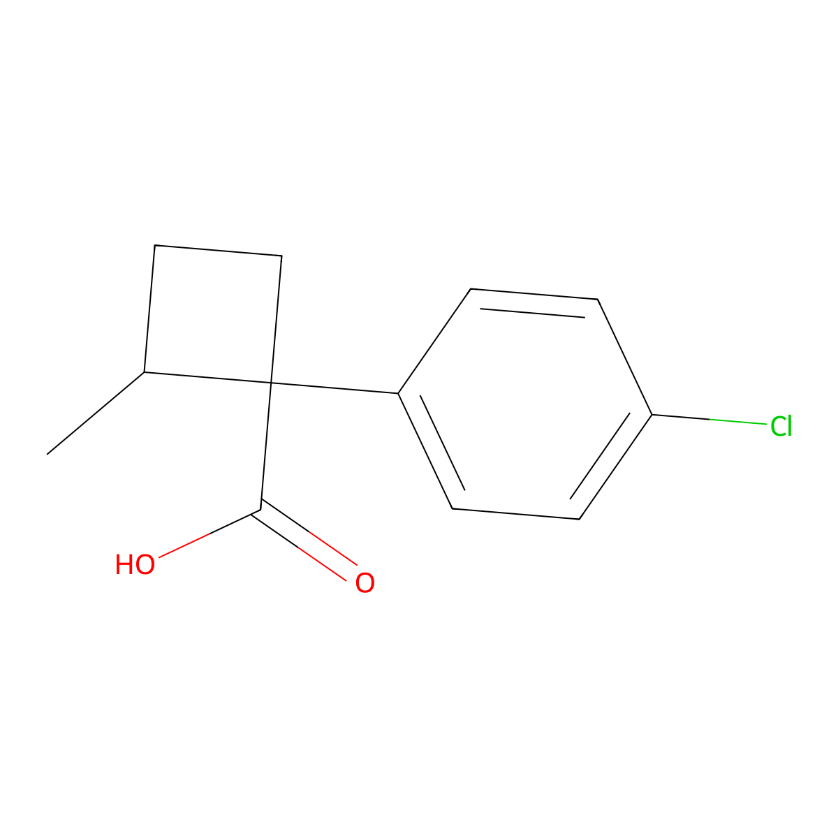1-(4-Chlorophenyl)-2-methylcyclobutane-1-carboxylic acid molecular structure, CAS 1523637-07-1