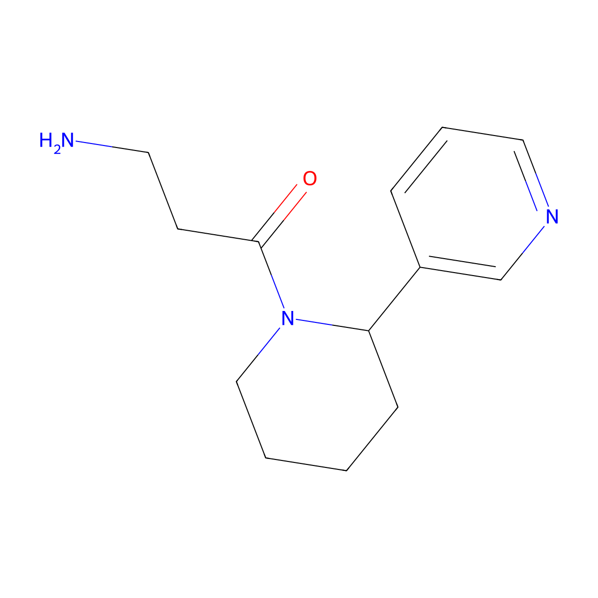 3-Amino-1-[2-(pyridin-3-yl)piperidin-1-yl]propan-1-one molecular structure, CAS 1523644-50-9