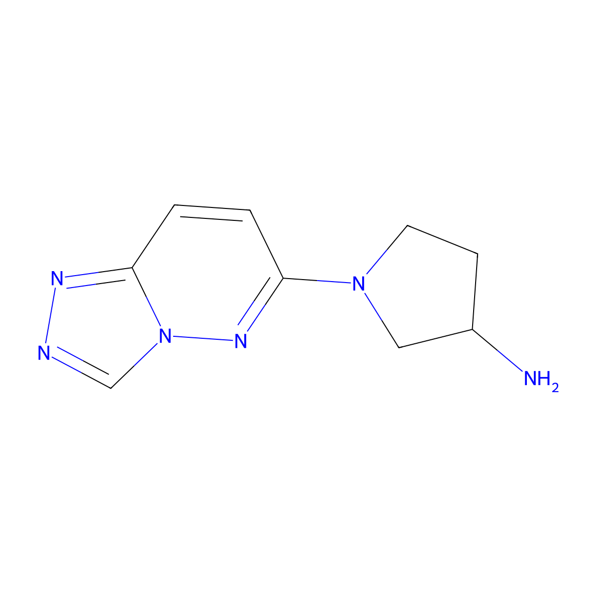 1-{[1,2,4]Triazolo[4,3-b]pyridazin-6-yl}pyrrolidin-3-amine molecular structure, CAS 1523644-76-9