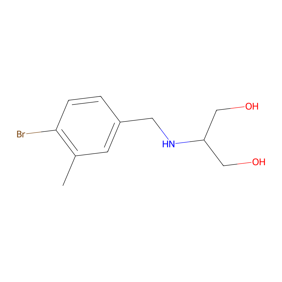2-{[(4-Bromo-3-methylphenyl)methyl]amino}propane-1,3-diol molecular structure, CAS 1523647-80-4