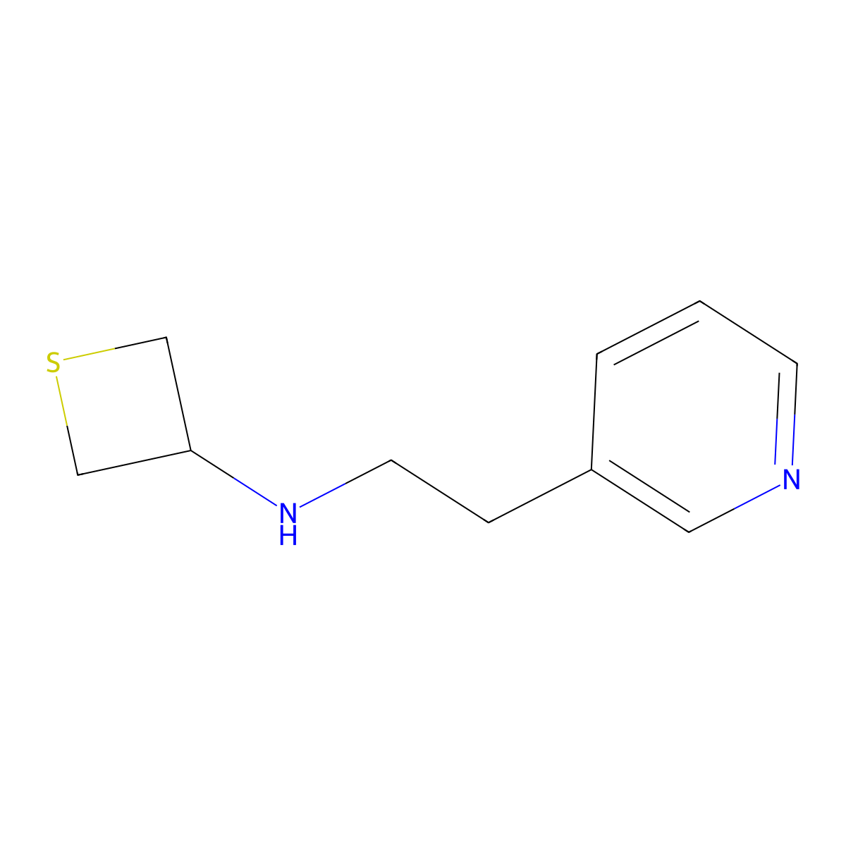 N-(2-(Pyridin-3-yl)ethyl)thietan-3-amine molecular structure, CAS 1523655-98-2