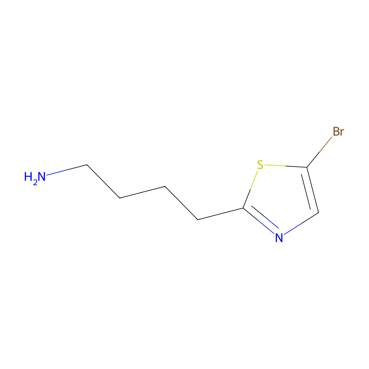 4-(5-Bromothiazol-2-yl)butan-1-amine molecular structure, CAS 1523657-45-5