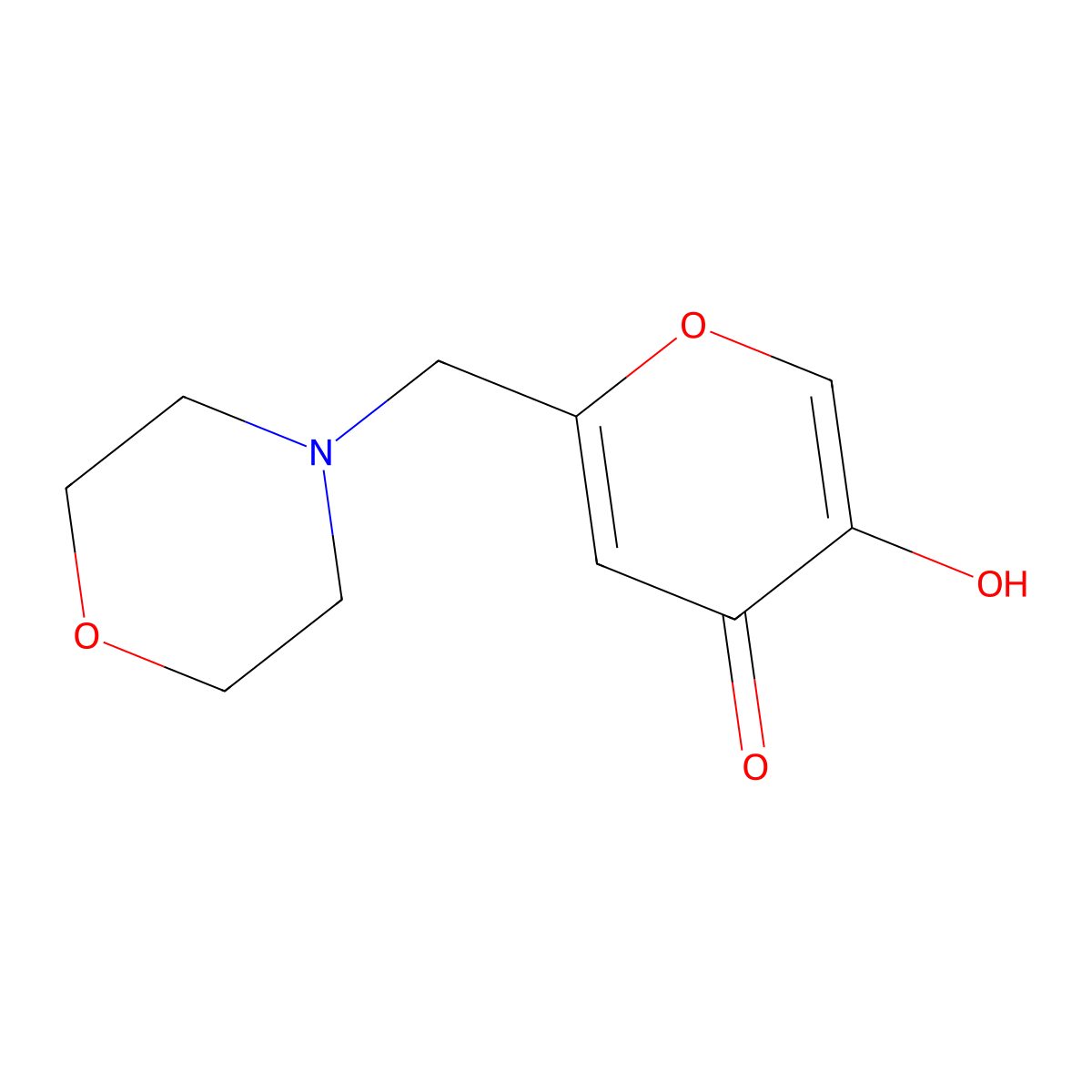 5-Hydroxy-2-(morpholinomethyl)-4H-pyran-4-one molecular structure, CAS 152368-17-7