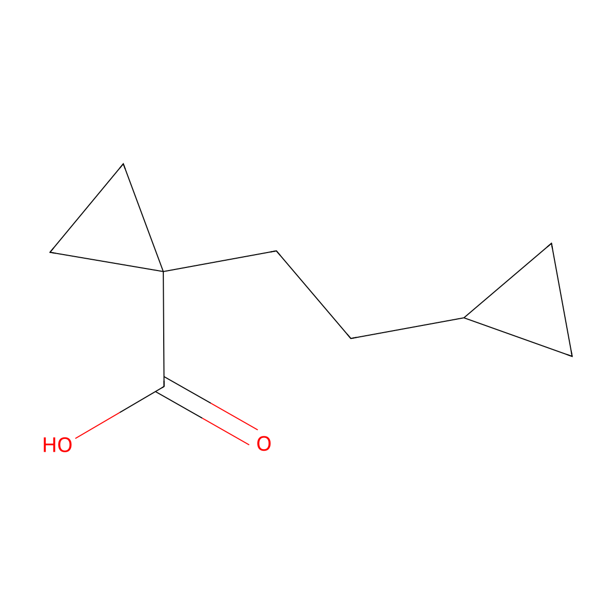 1-(2-Cyclopropylethyl)cyclopropane-1-carboxylic acid molecular structure, CAS 1523690-92-7