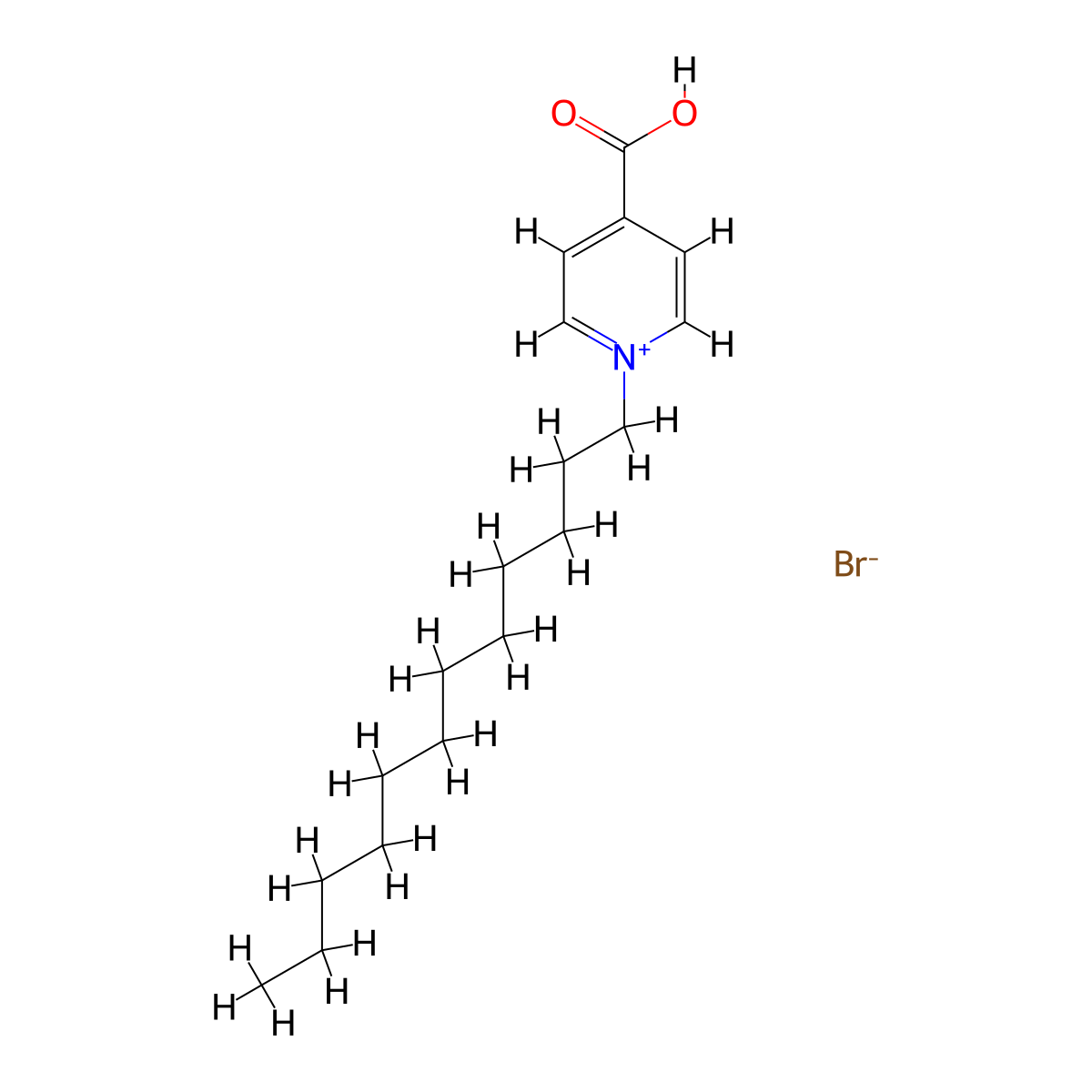 4-Carboxy-1-dodecylpyridin-1-ium bromide molecular structure, CAS 15237-83-9