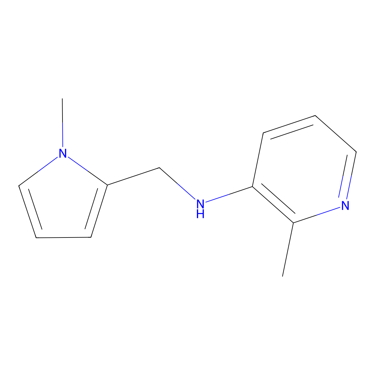 2-Methyl-N-[(1-methyl-1H-pyrrol-2-yl)methyl]pyridin-3-amine molecular structure, CAS 1523706-10-6