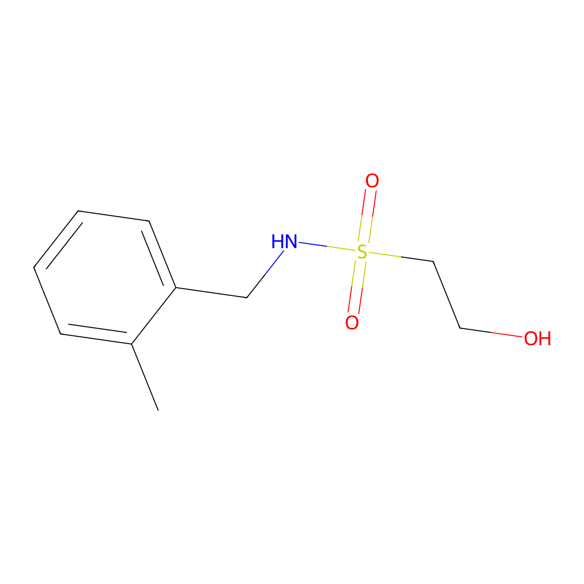 2-hydroxy-N-[(2-methylphenyl)methyl]ethane-1-sulfonamide molecular structure, CAS 1523724-95-9