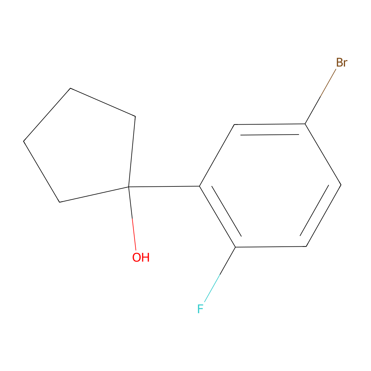 1-(5-Bromo-2-fluorophenyl)cyclopentanol molecular structure, CAS 1523745-76-7