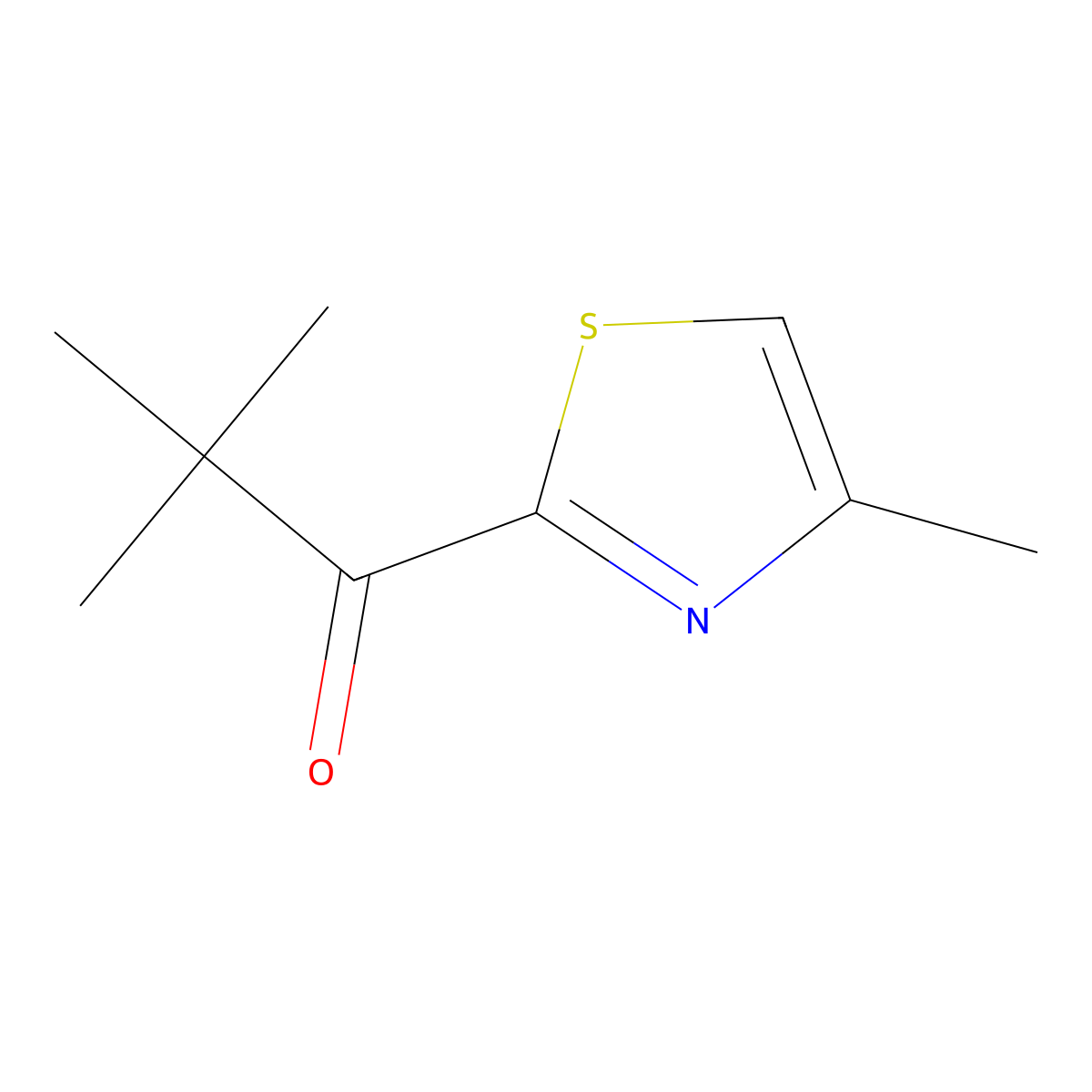 2,2-Dimethyl-1-(4-methyl-1,3-thiazol-2-yl)propan-1-one molecular structure, CAS 1523746-44-2