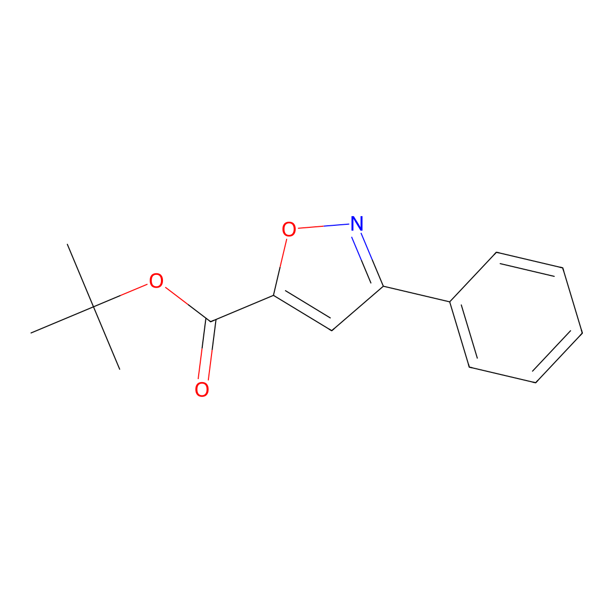 Tert-butyl3-phenyl-1,2-oxazole-5-carboxylate molecular structure, CAS 1523770-63-9