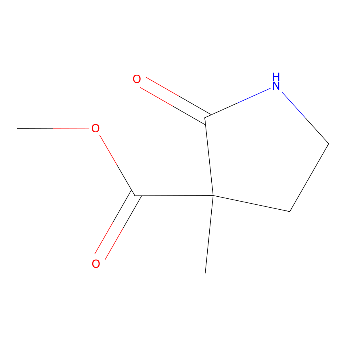 Methyl 3-methyl-2-oxopyrrolidine-3-carboxylate molecular structure, CAS 1523770-81-1