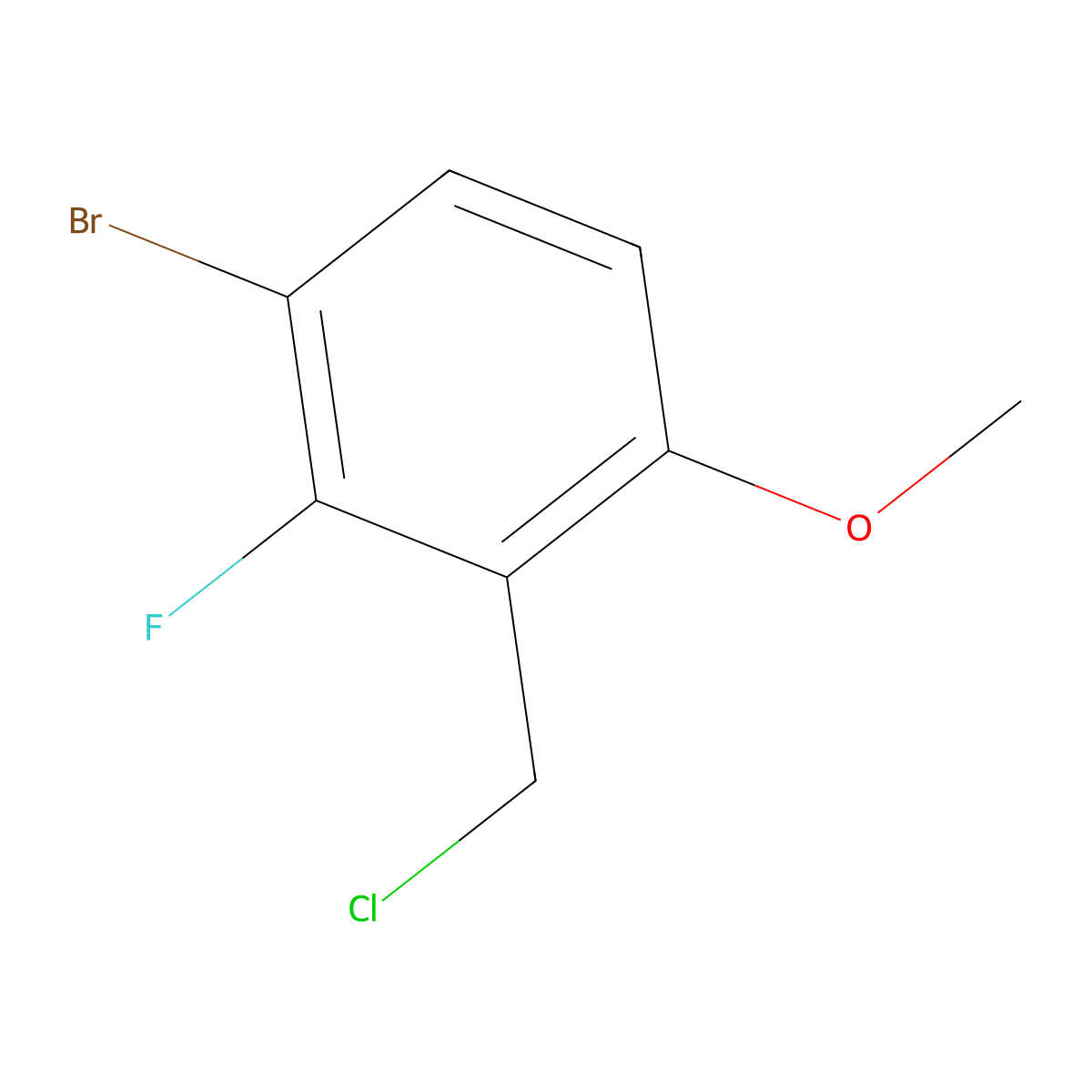 1-Bromo-3-(chloromethyl)-2-fluoro-4-methoxybenzene molecular structure, CAS 1523793-09-0
