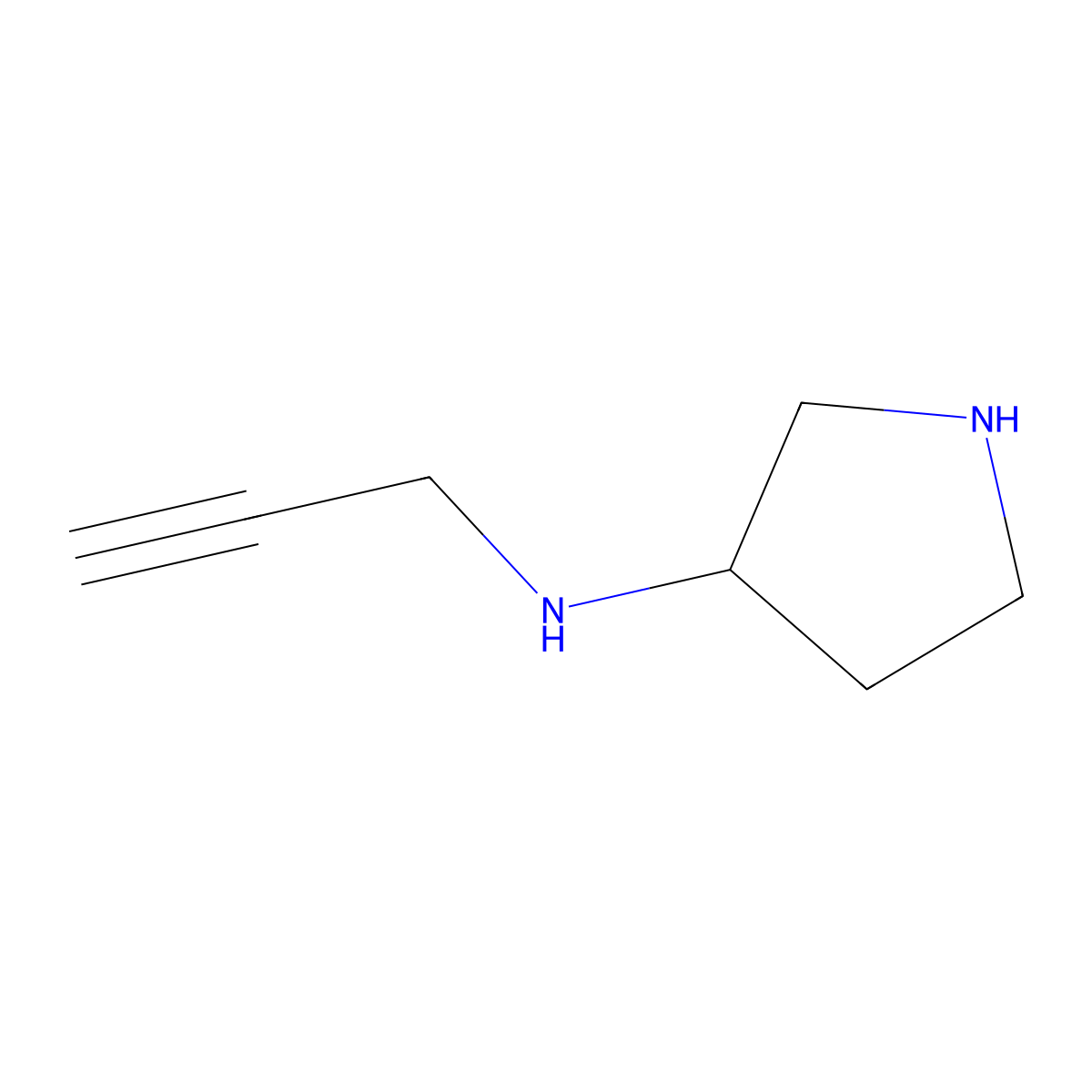 N-(prop-2-yn-1-yl)pyrrolidin-3-amine molecular structure, CAS 1523811-26-8