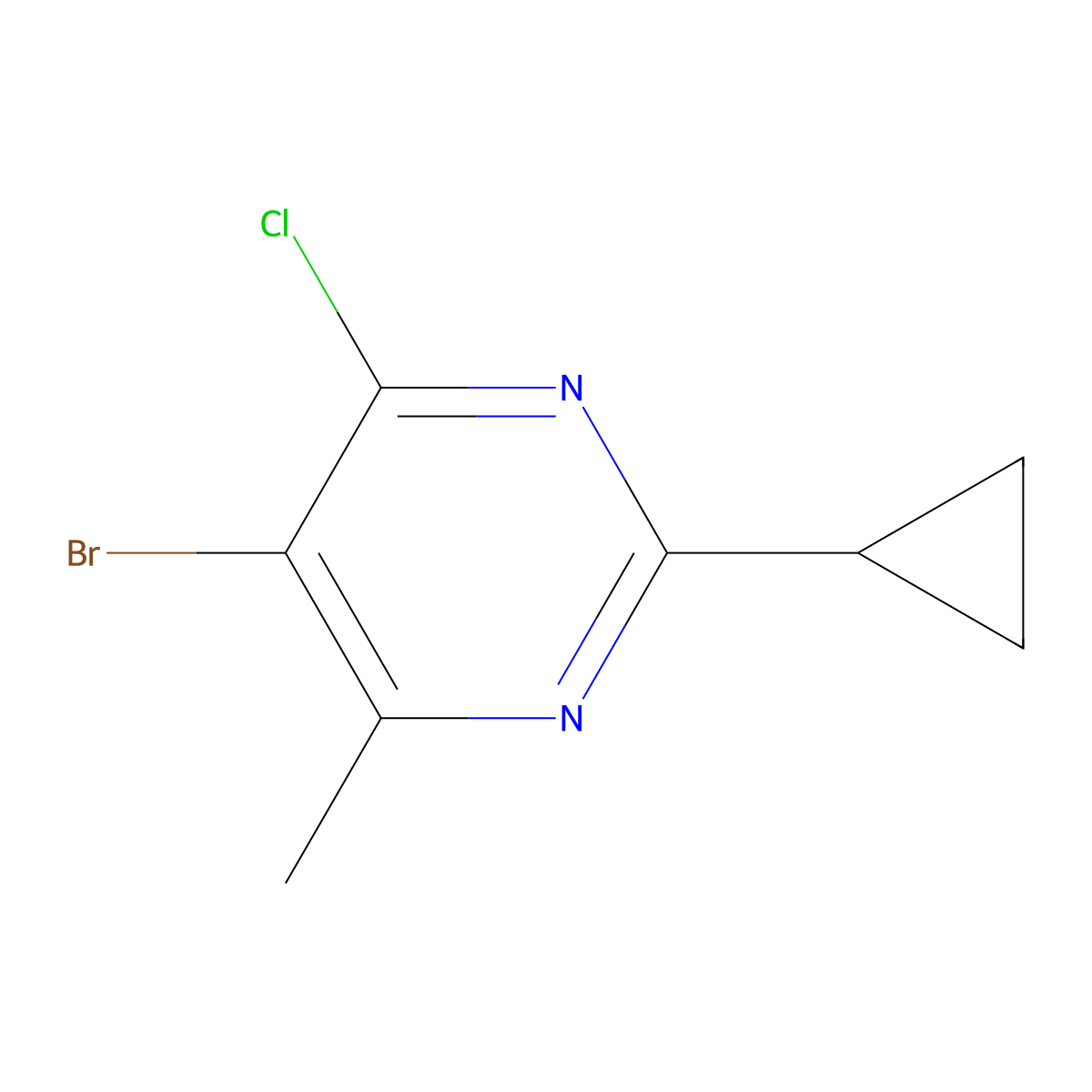 5-Bromo-4-chloro-2-cyclopropyl-6-methylpyrimidine molecular structure, CAS 1523812-11-4