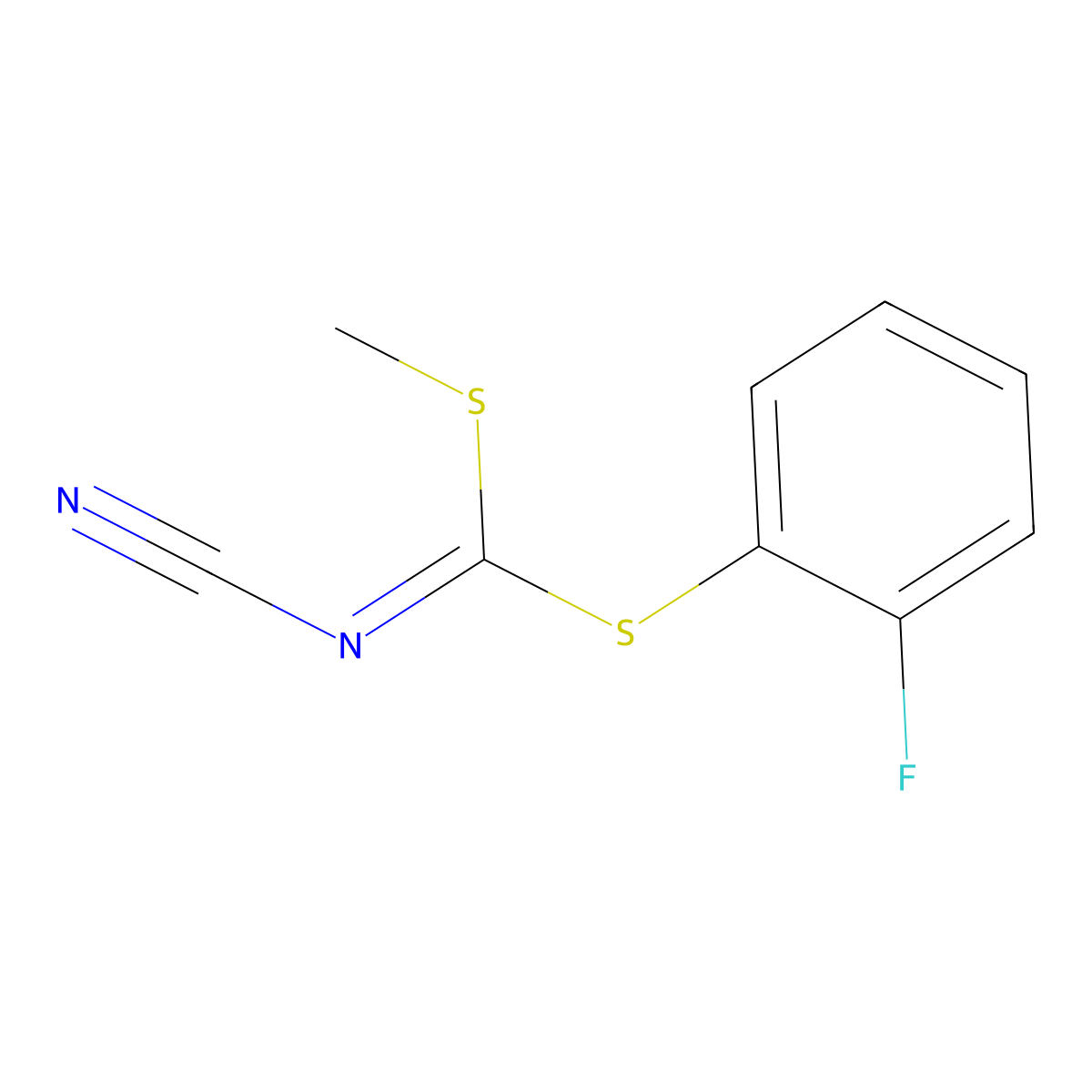 (2-Fluorophenyl) methyl cyanocarbonimidodithioate molecular structure, CAS 152382-00-8