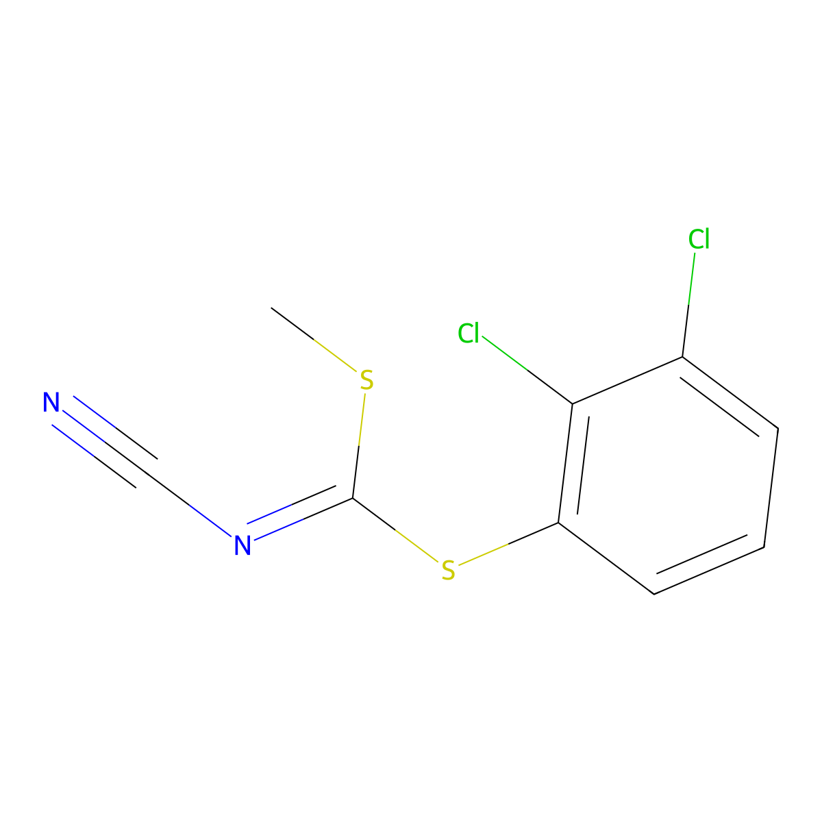 [(2,3-Dichlorophenyl)sulfanyl-methylsulfanylmethylidene]cyanamide molecular structure, CAS 152382-15-5