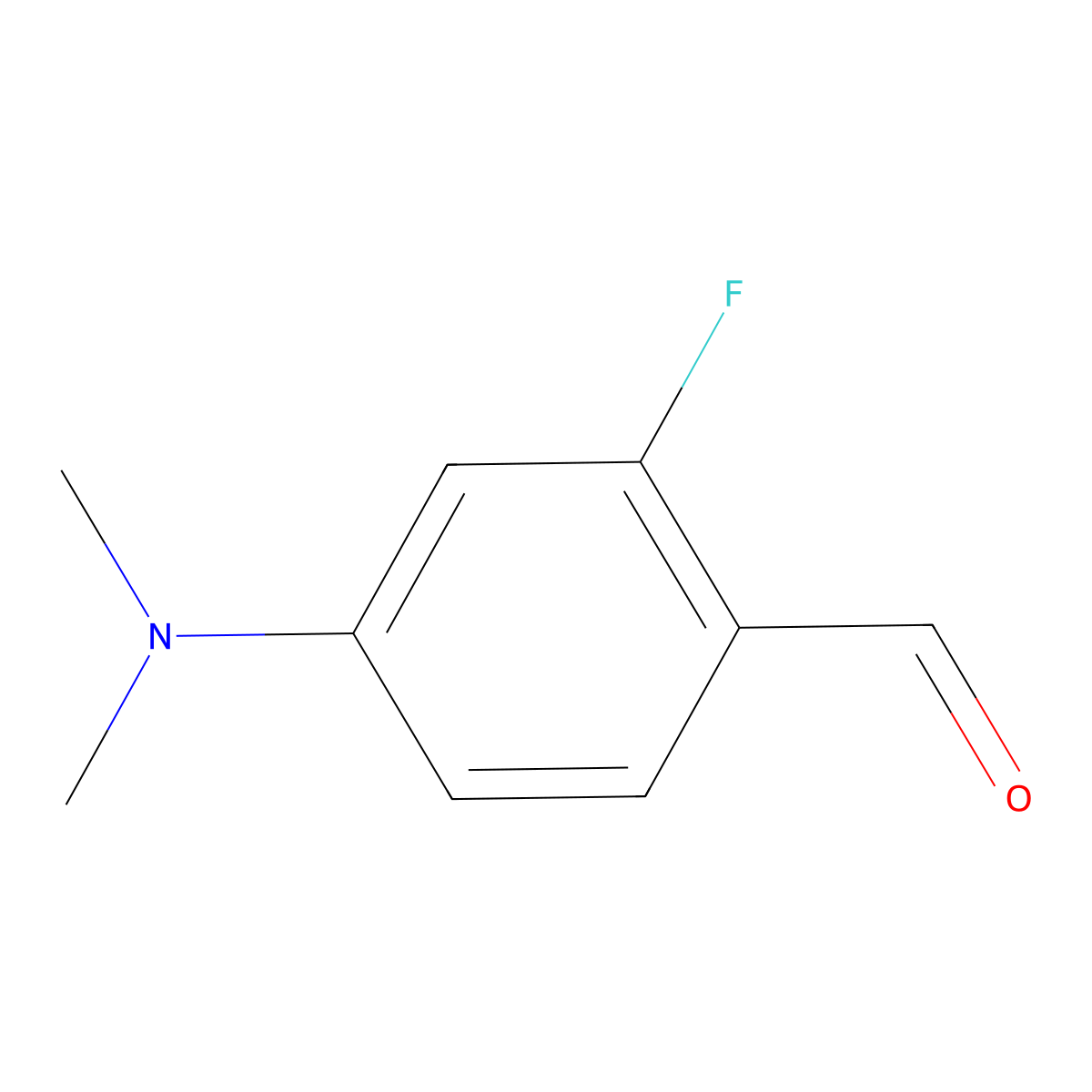 4-(Dimethylamino)-2-fluorobenzaldehyde molecular structure, CAS 1524-07-8