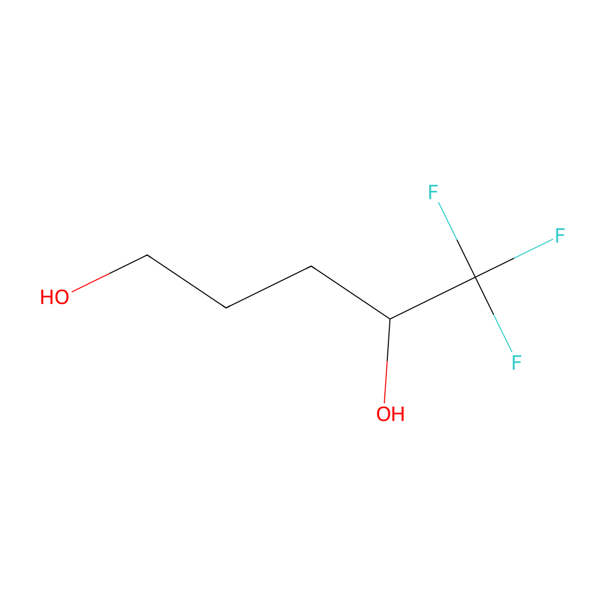 5,5,5-Trifluoropentane-1,4-diol molecular structure, CAS 1524-61-4