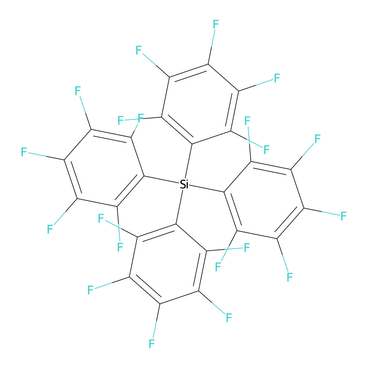 Silane, tetrakis(pentafluorophenyl)- molecular structure, CAS 1524-78-3