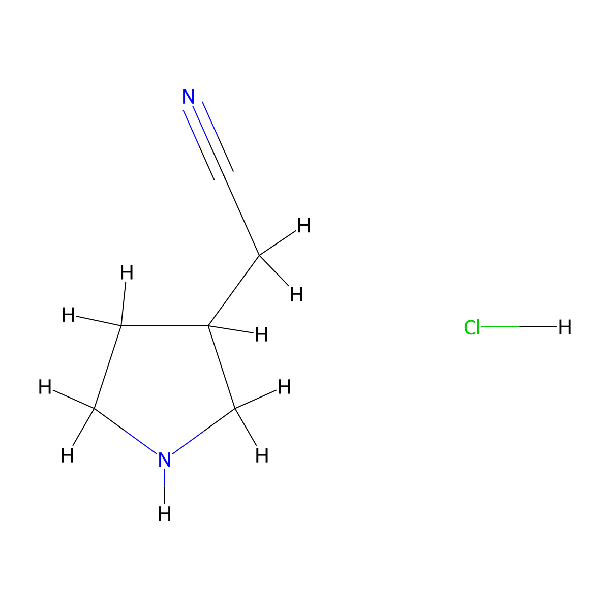 2-(Pyrrolidin-3-yl)acetonitrile hydrochloride molecular structure, CAS 152400-87-8