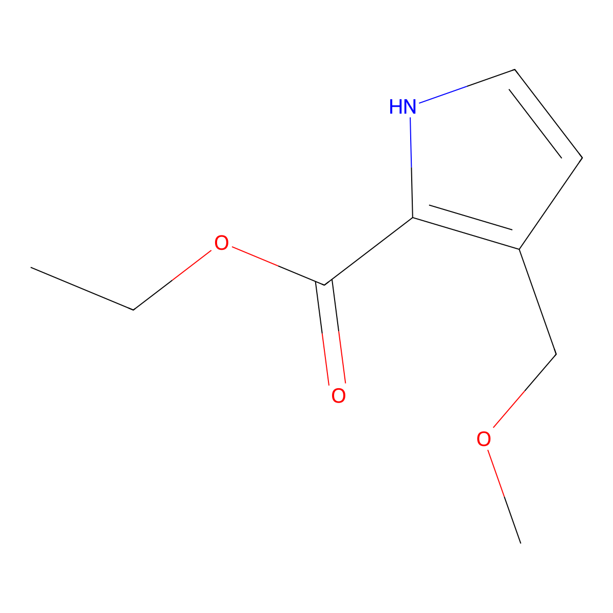 ethyl 3-(methoxymethyl)-1H-pyrrole-2-carboxylate molecular structure, CAS 152401-27-9